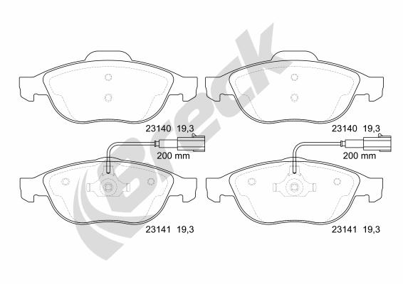Sada brzdových platničiek kotúčovej brzdy BRECK Lumag Sp